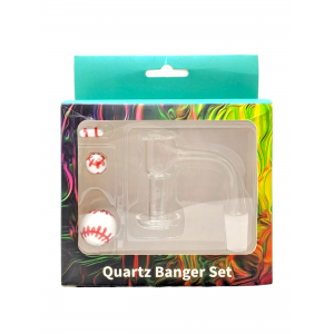 14mm Male Joint Terp Slurper Quartz Banger Baseball Carb Cap 3 Pc Set - [WSG392]